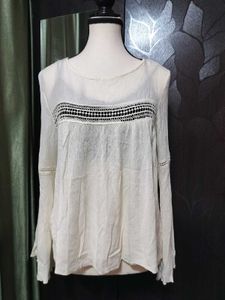 Elegant Cream Long Sleeve Blouse