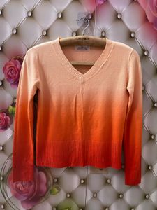 Ombre V-Neck Knit Sweater