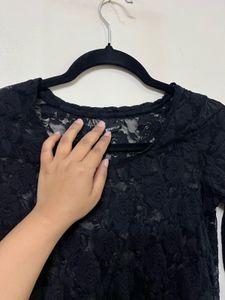 Elegant Black Lace Top