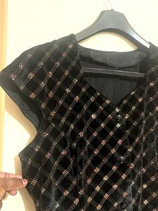 Velvet Plaid Top