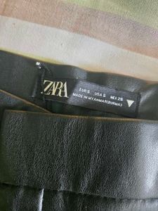 Zara Faux Leather Flare Trousers