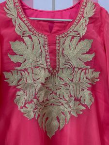 Pink Embroidered Kurta SET
