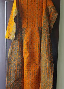 Ethnic Partywear Gown/Dress In Rust Tie And Dye