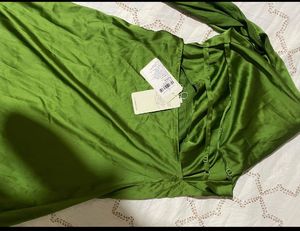 Olive Green Mini Party Dress