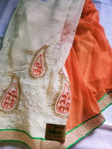 Gorgeous Embroidered Silk Saree