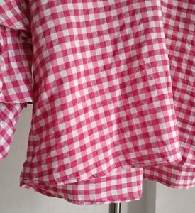 Gingham Ruffle Sleeve Top