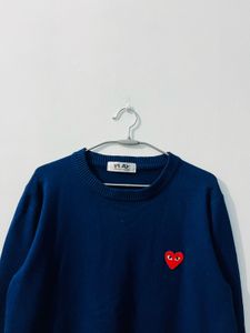 play Blue Heart Patch Sweater