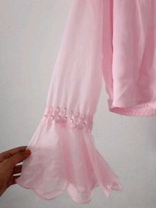 Pink Sequin Embellished Mini Shararat Set