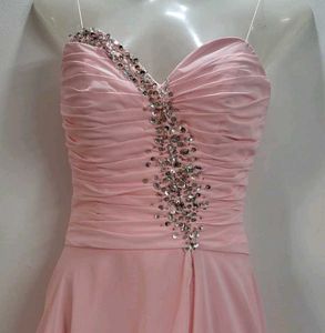 Pink Ruched High-Low Party Dress