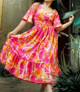 Pink &amp; Orange Print Dress