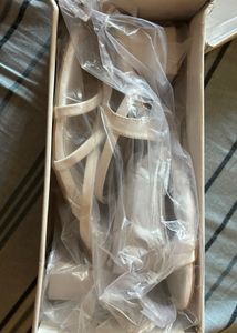 White block heel sandal