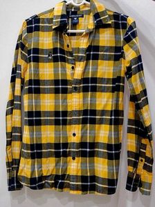 Yellow Plaid Flannel Shirt
