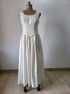 Vintage Inspired Ivory Satin Gown