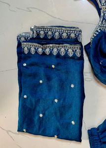 Teal Embroidered Salwar Kameez Suit