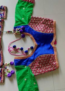 Designer Green &amp; Pink Lehenga Choli