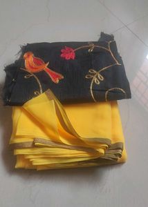 Plain Georgette Saree