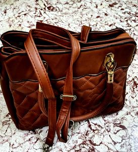 Brown siling stylish Handbag 3 compartment
