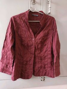 Maroon Button-Up Shirt