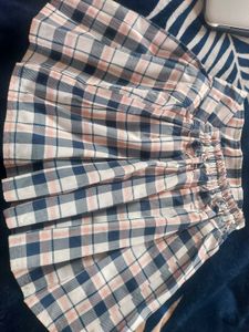 Girls Pleated Check Skirt