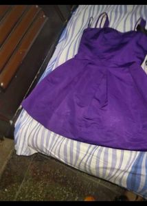 Women Lavender Imported Stripped Skater Dress Jaco