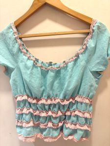 Cute Lace Trim Imported Top