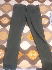 Olive Green Casual Pants