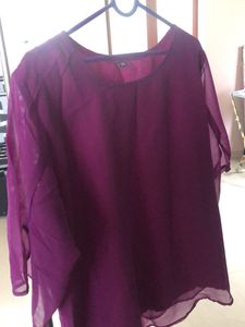 Wine Short Kurti For Casual Use