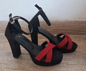 Denill Black And Red Heels