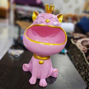 Lucky Big Mouth Cat Storage Pink