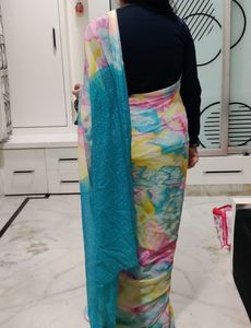 Georgette Multicolor Saree With Blouse