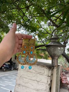Dhvani Earrings - Turquoise &amp; Gold