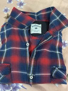 Red &amp; Blue Plaid Flannel Shirt
