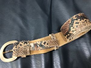 Genuine Leather Snakeskin Print Belt 02