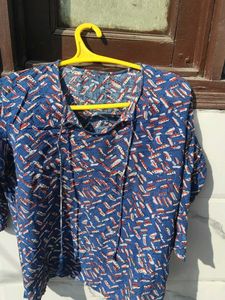 Blue Printed Top