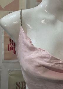 Rhinestone Strapped Pink Backless Top