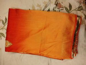 Elegant Red Saree with Gold Embroidery