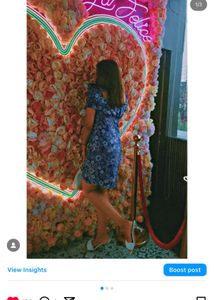 Floral Print Blue Dress