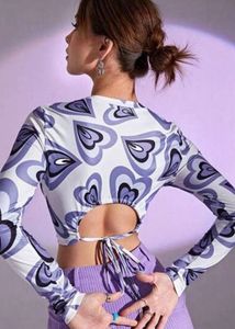 Heart Print Crop Top