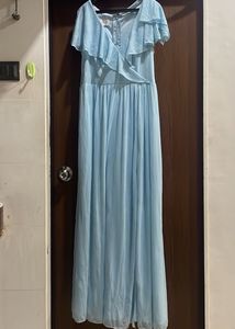 Long Sky Blue Party Dress