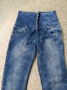 High-Waisted Denim Jeans, 30 Size