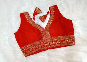 Red South Silk Blouse