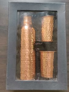Pure Copper  Water Bottle with 2 Glasses
