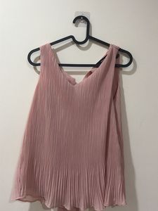 Pleated Pink Sleeveless Top