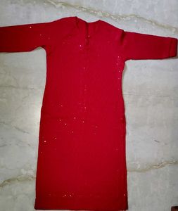 Red Embroidered Kurta