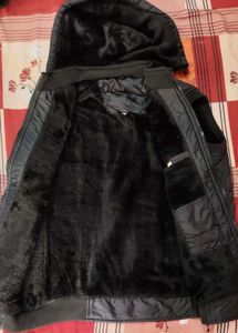 Black Quilted Hooded Vest
