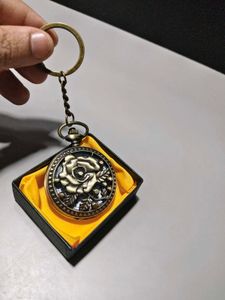 Vintage Rose clock Keychain