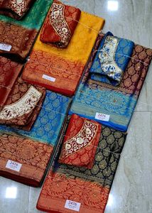 Elegant Yellow &amp; Red Saree