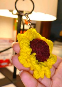Selling Handmade Crochet Sunflower Keychain