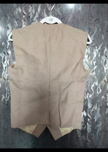Biscuit Khaki Brown Men Suit Blazer &amp; Waist Coat