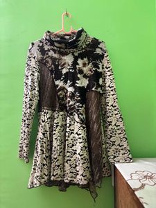 Unique Floral & Brown Dress/Top